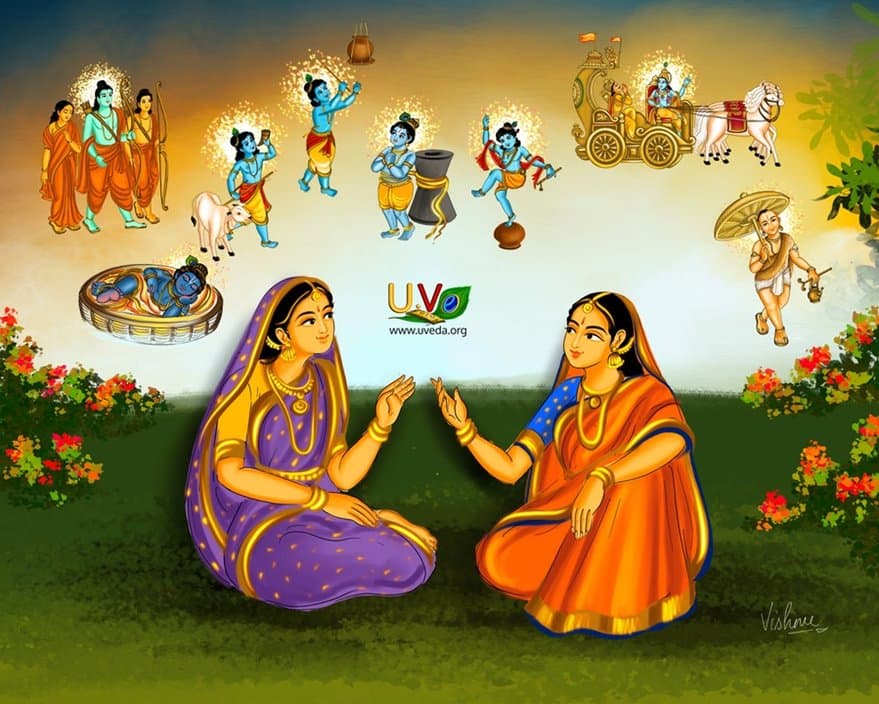 Two women speak the glories of His qualities - (மான் அமரும்)