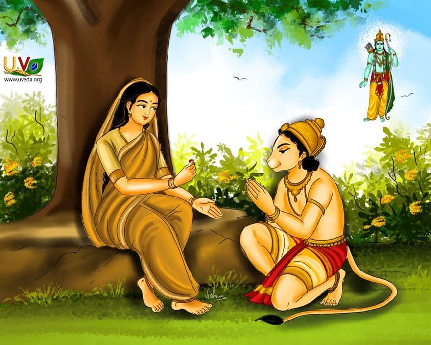Hanuman sees Mother Sita - (நெறிந்த கருங்குழல்)