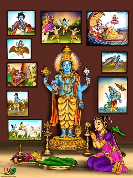 Devotees seeing Kannan in Vrindavan - (பட்டி மேய்ந்து)